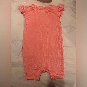 Spring blossom ruffled cap sleeve short romper, 2T